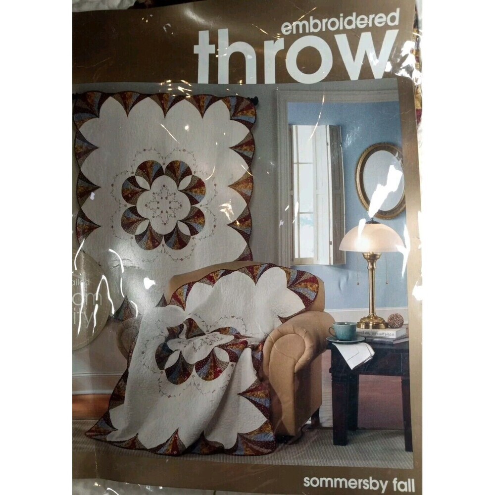 JC Penney Collection New Embroidered Throw, Hand Crafted 50 x 60 100 % Cotton - Picture 3 of 3